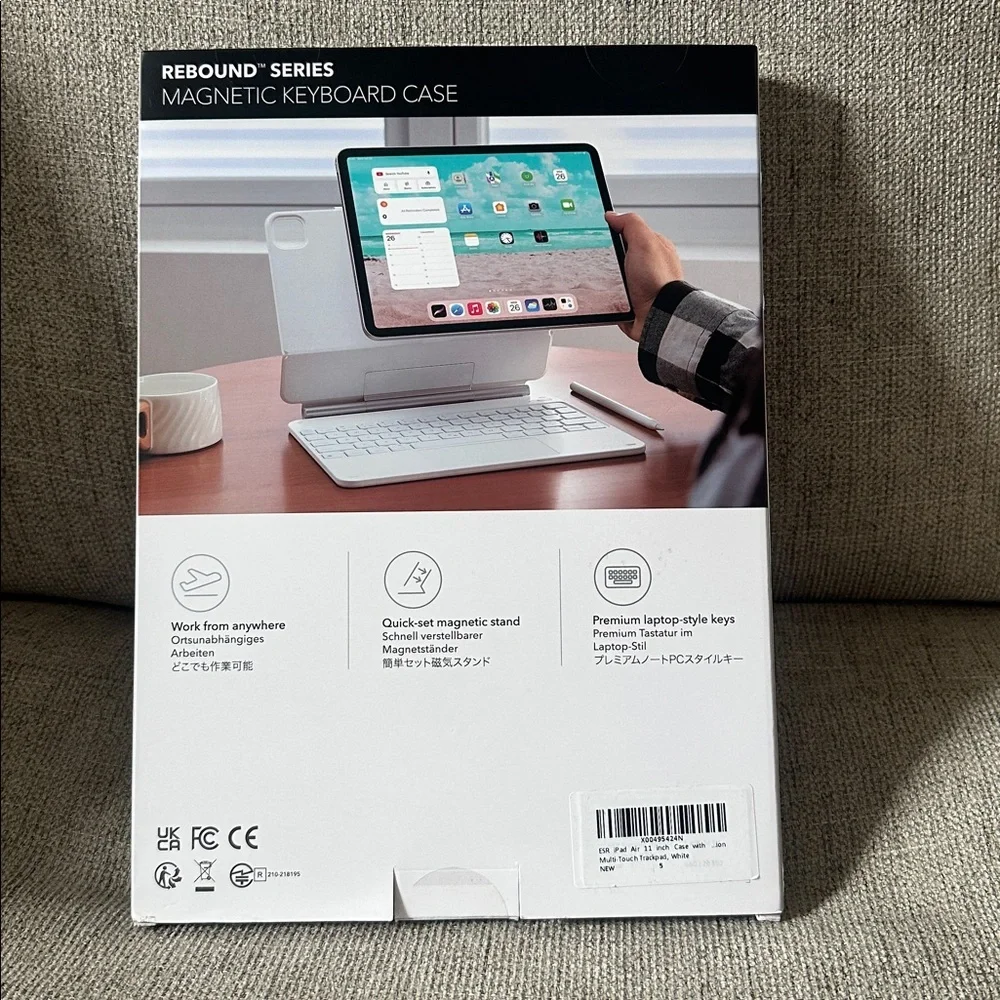 ESR Rebound Magnetic Keyboard Case for iPad Air 11” / iPad Pro 11” – White